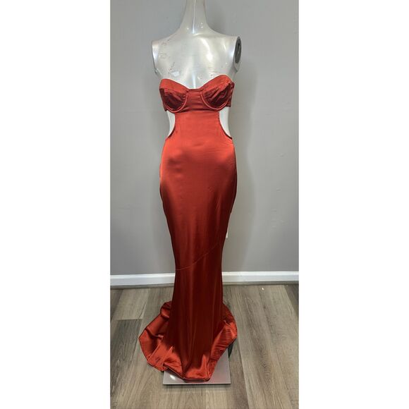 Michael Costello Alina Gown in Copper Size Small $298 - Picture 5 of 11